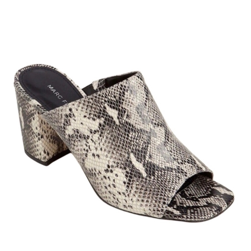 Marc Fisher Resa Snakeprint Block Heel Mule - image 1